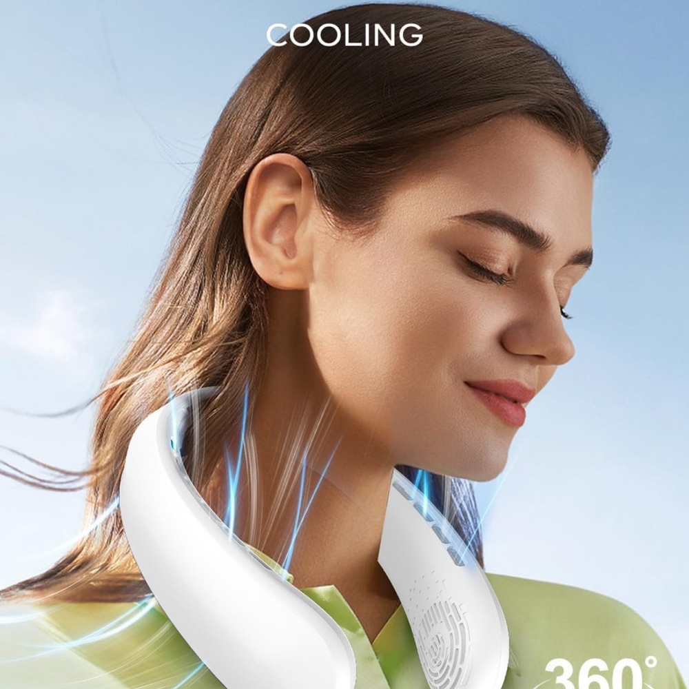 Cooling Neck Fan in White